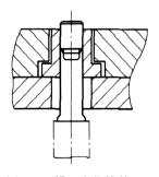 雙層牙螺絲的凸模、定位鑲件、毛坯、彈壓板裝配簡(jiǎn)圖
